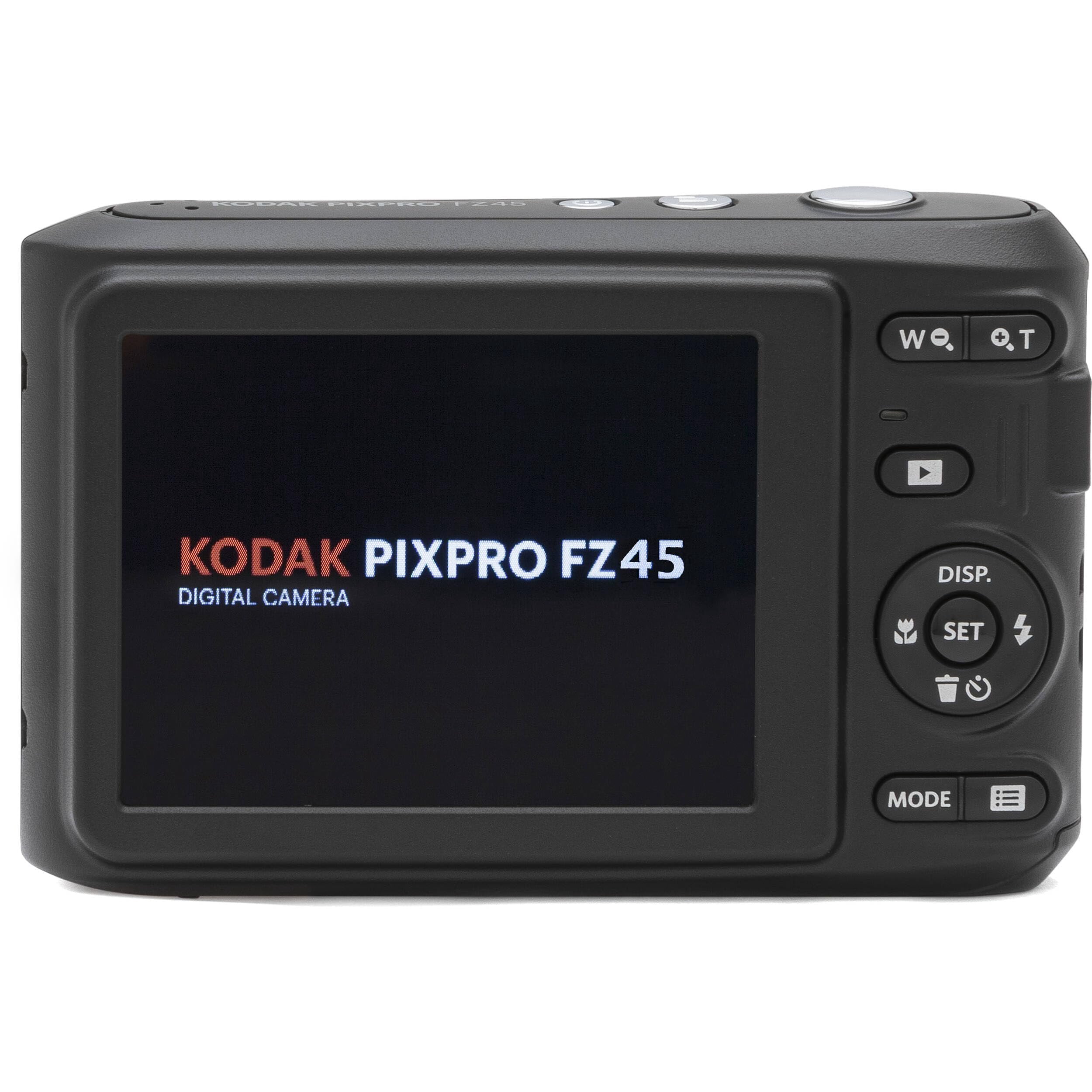 Kodak PIXPRO FZ45 16MP Digital Camera 4X Optical Zoom 27mm Wide Angle 1080P Full HD Video 2.7" LCD Camera Red + 64GB Card and Reader + Case + Memory Wallet + Tripod + Cleaning Bundle