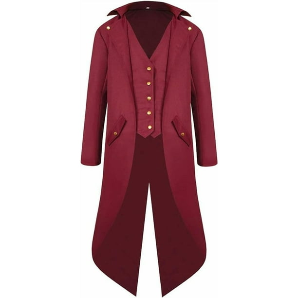Chaqueta de frac medieval para niño, disfraz de Halloween, estilo gótico, steampunk, vintage, victoriano, uniforme.