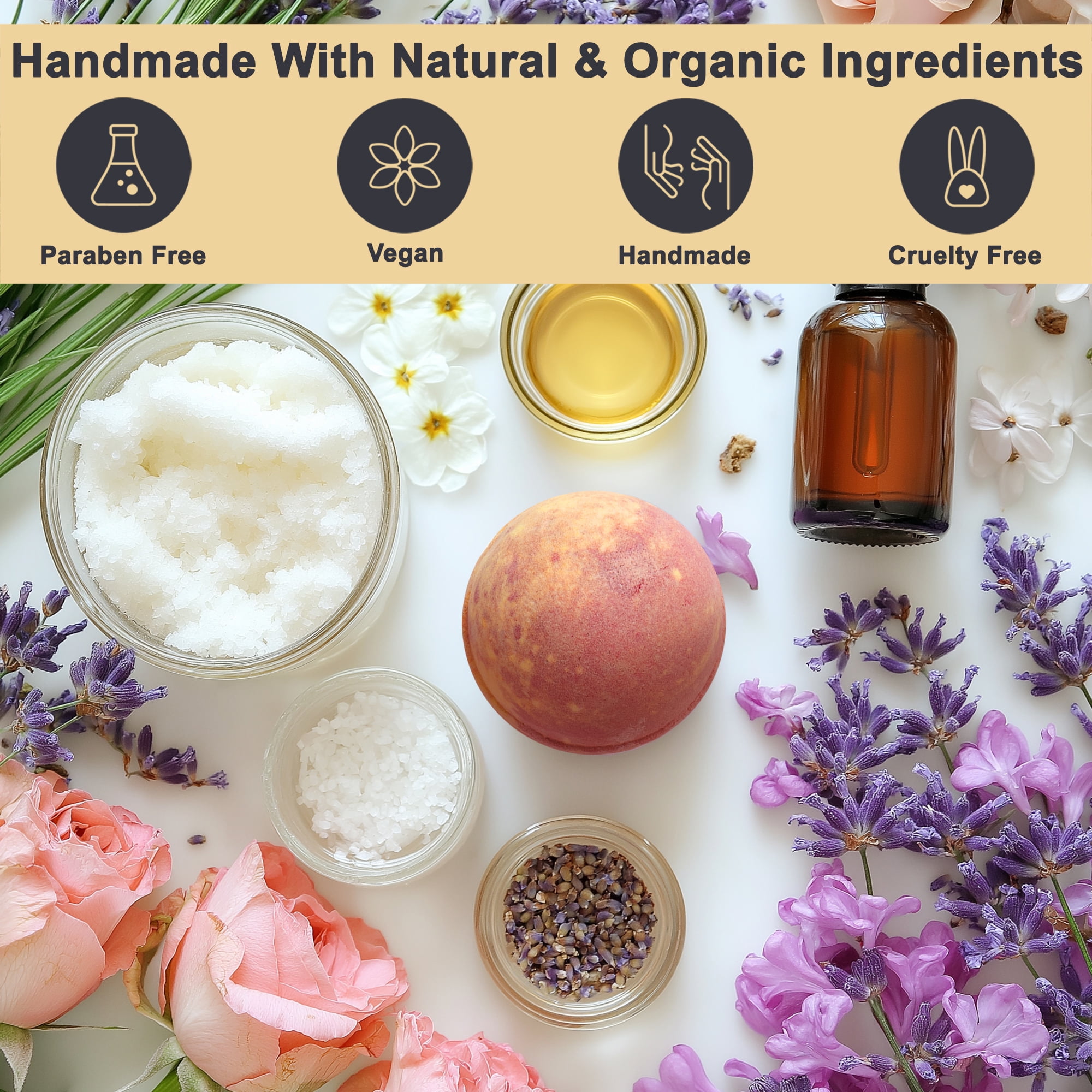 Aqua Elegante Flower Bath Bombs Gift Set - 12 Large Bathbombs For Women With Natural Shea Butter