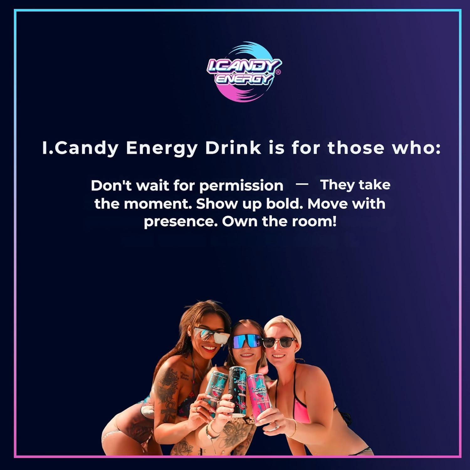 I.Candy Energy Drink, Cotton Candy Flavor, Zero Sugar & Natural Caffeine – Sugar Free Energy Drinks with B3 B6 B12 Vitamins – Bold Taste for Everyday Energy – 24 Pack, 12 fl oz