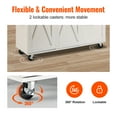 thumbnail image 4 of VEVOR Kitchen Island Cart with Solid Wood Top, 45.3" Width Mobile Carts with Storage Cabinet, Rolling Kitchen Table with Spice Rack, Towel Rack, Drop Leaf and Drawer, Portable Islands on Wheels, White, 4 of 9
