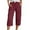 Red, variant on Women Fashion Straight Leg Casual Pants High Waist Sports Loose Pants 3/4 Pants for Women Casual Short Pants for Women Casual Summer Combo Peg Pants with Tie plus Size Women Work Pants