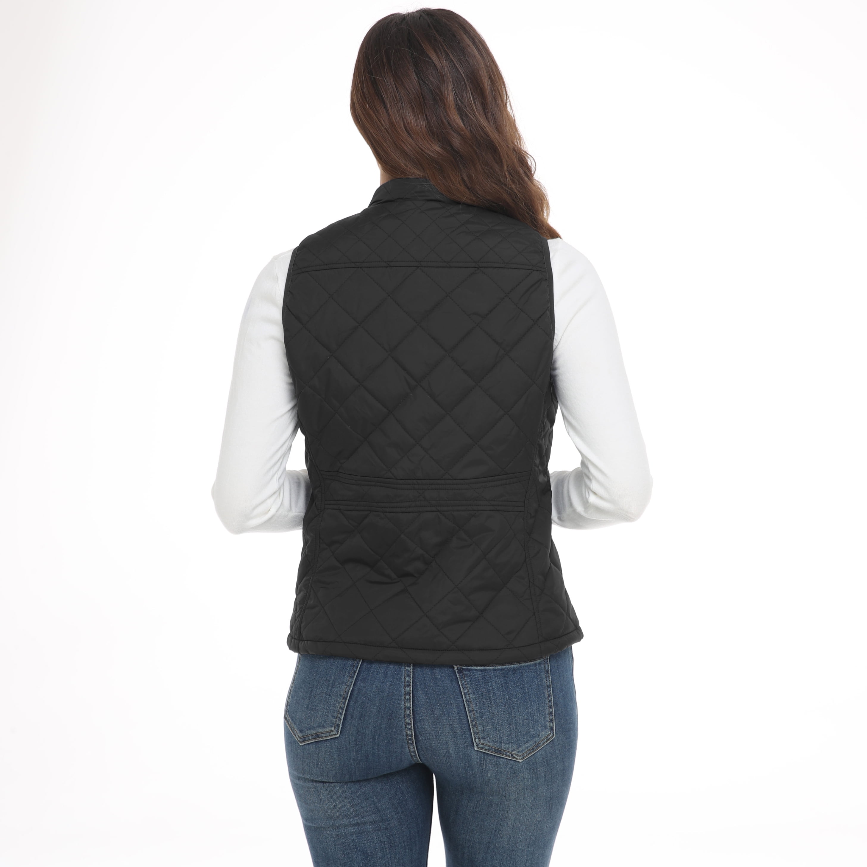 LK women's vest - Stand Collar Lightweight Padded Gilet for Women (Black-S)