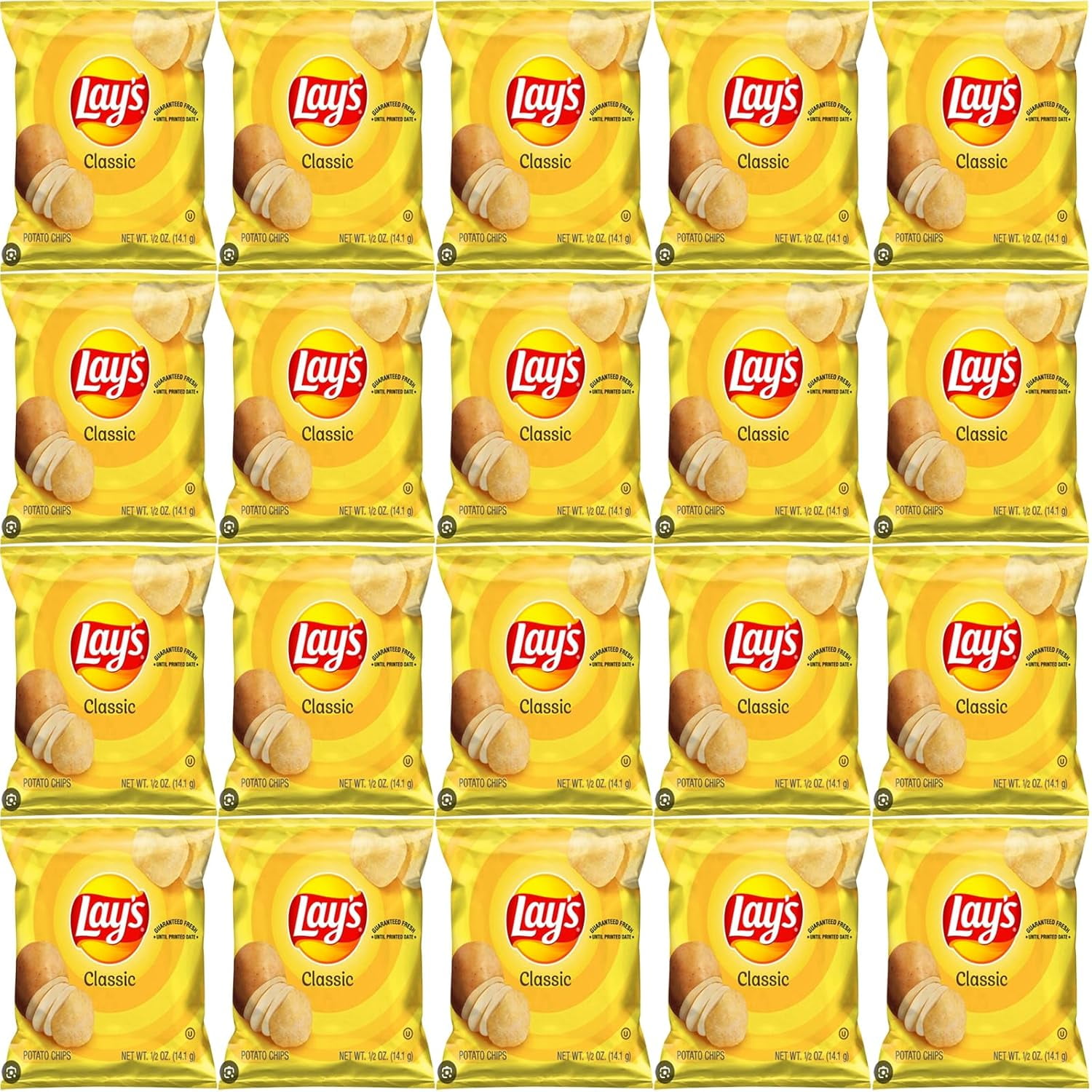 Lay's Classic Potato Chips, 0.5 oz Bags, Pack of 20 Bundled by Shoppyway