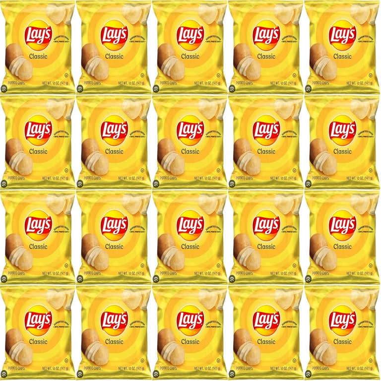 Lay's Classic Potato Chips, 0.5 oz Bags, Pack of 20 Bundled by