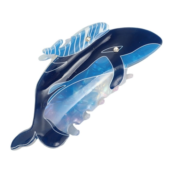 1 Pc Cute Twin Blue Whales Hair Clips Hairdo Clip for Women 4.33"x2.17"x1.97" Blue
