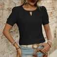 thumbnail image 3 of TYGHBN Women's Round Neck T Shirt with Ruching Detail for Casual Home and Outdoor Wear Comfortable Spring Summer Top Pairs Perfectly with Jeans Short Sleeve Athletic Top Women Casual Shirts Summer, 3 of 7
