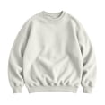 thumbnail image 3 of RJMDKXZ Fleece Crew Neck Sweatshirts Men Oversized Plus Size Casual Solid Soft Pullover Long Sleeve Sweat Shirts, 3 of 7