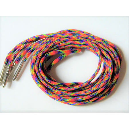 

96 Inch 244 cm Rainbow Argyle 550 Paracord with Silver Steel Tips; Strongest boot laces Available-Hand made to order! (2 Pair Pack)