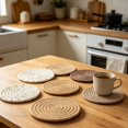thumbnail image 4 of Round Woven Placemats Set of 8 Heat Resistant Placemats 4 Inches Farmhouse Cotton Rope Place Mats for Dining Tables Trivets for Hot Dishes, 4 of 4