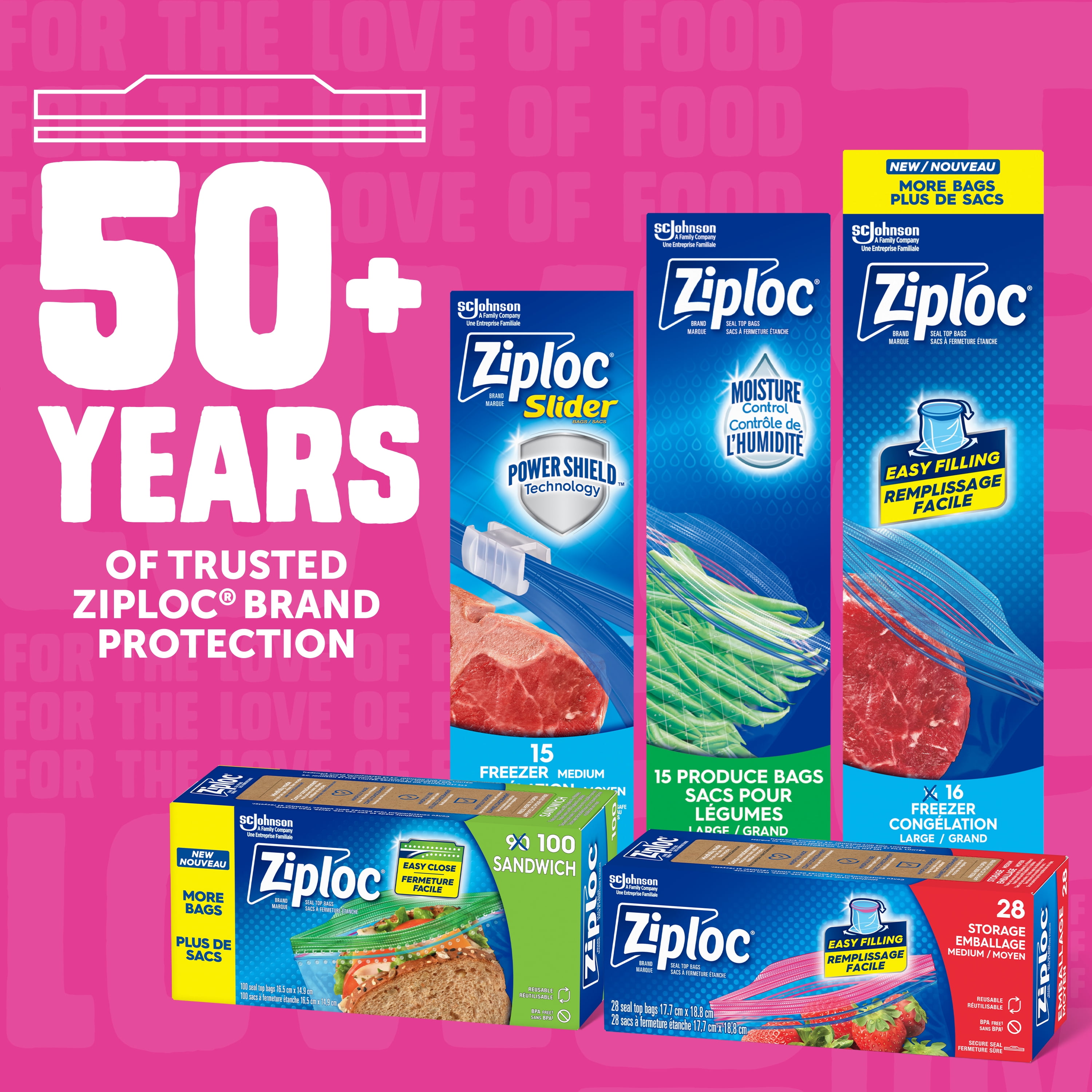 Ziploc® Snack Bags with Grip 'n Seal Technology, 90 Bags