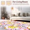 thumbnail image 2 of ODIKA 2'x3' Machine Washable Non-Slip Area Rug, Enchanted Meadow Floral Interlocking Motifs High Traffic Rug, Pink, 395590, 2 of 7