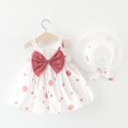 thumbnail image 2 of TAIAOJING Toddler Baby Girl Tutu Mini Dress Summer Flower Sleeveless Backless Birthday Party Dresses Flower Bow Sunress With Straw Hat Set Boho 3-4Y, 2 of 7