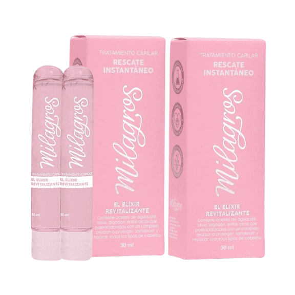 Milagros 2 pack Ampolla Tratamiento Capilar Elixir Revitalizante Rescate Instantáneo [30ml]