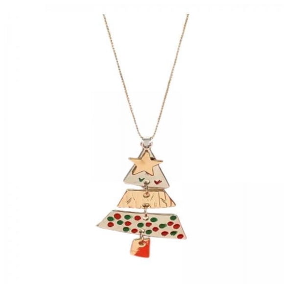 4xCollar Con Colgante De árbol De Navidad Joyería Navideña Para Fiesta Festiva
