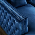 thumbnail image 6 of Inge Navy/Silver Velvet Corner Sectional Sofa - Silver Nailhead Trim, Button Tufted, Metal Y-Legs, Right Facing, 6 of 9