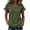 Army Green #018, variant on Womens Short Sleeve V Neck Tshirts Tops Summer Boho Beach Tops Solid Color Raw Edge Hem Gauze Blouses, 2XL
