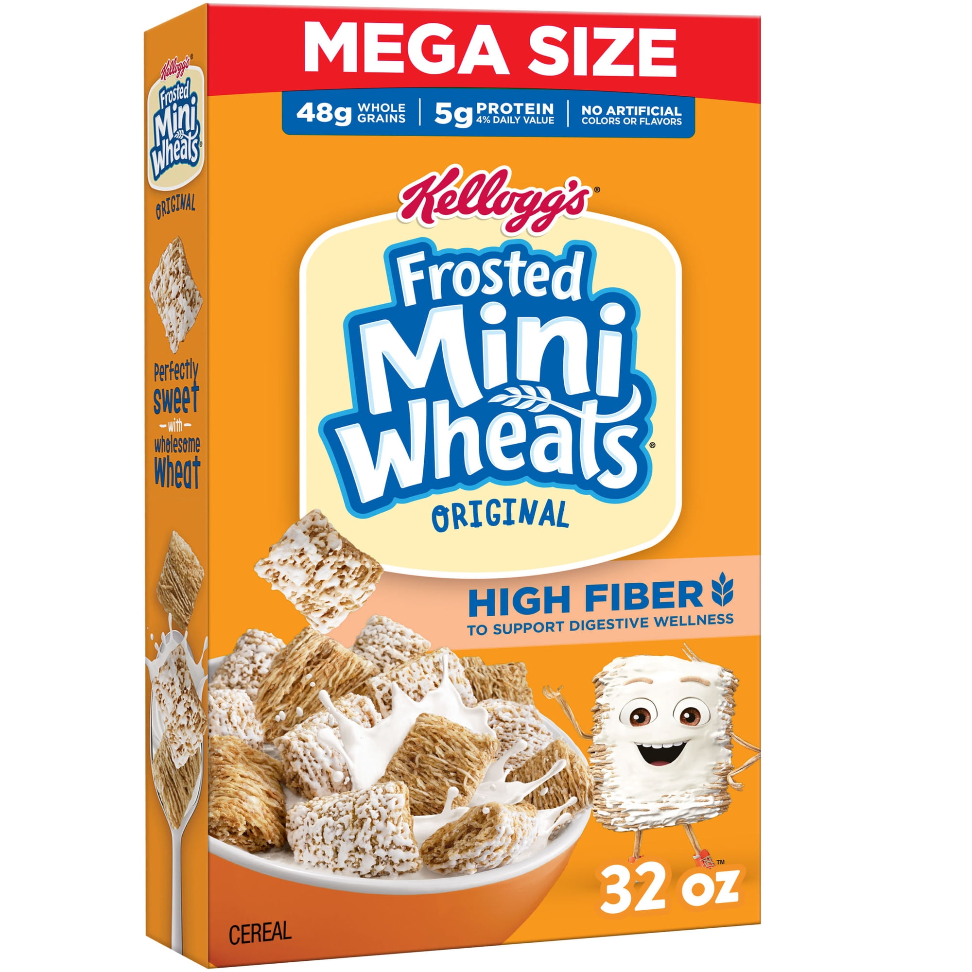 Kellogg's Frosted Mini-Wheats Original Breakfast Cereal, High Fiber, Mega Size, 32 oz