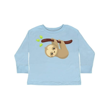 

Inktastic Cute Sloth Hanging From Tree Branch Lazy Sloth Gift Toddler Boy or Toddler Girl Long Sleeve T-Shirt
