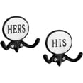 thumbnail image 5 of AuldHome Design His and Hers Towel Hooks (Set of 2); Cast Iron Rustic Farmhouse Decor Door Wall Hangers, 5 of 6