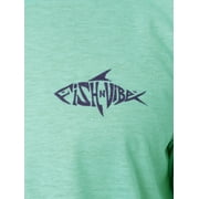 Fish N Vibe Men's Short Sleeve Fishing Performance Outdoor Graphic T-Shirt, Aqua Haze, L