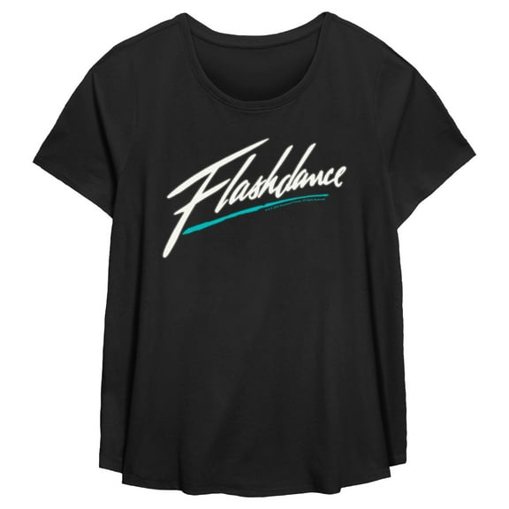 Women's Flashdance Blue Stroke Classic Logo  Graphic T-Shirt
