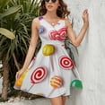 thumbnail image 3 of Sweets And Rainbow Lollipops Pattern Sleeveless Dress Women Summer Evening Dresses Ladies Sundress, 3 of 7