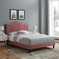 thumbnail image 2 of Modway Juniper Channel Tufted Performance Velvet King Platform Bed in Dusty Rose, 2 of 11