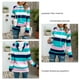 thumbnail image 4 of Sudadera con capucha para mujer forro polar cómoda con rayas de colores manga larga bolsillos grandes fibra de poliéster para ir de compras ANGGREK Otros, 4 of 6