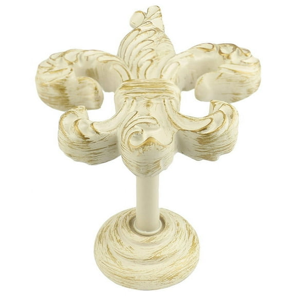 Urbanest Fleur de Lis Medallion Drapery Holdback, Gilded French White, Single