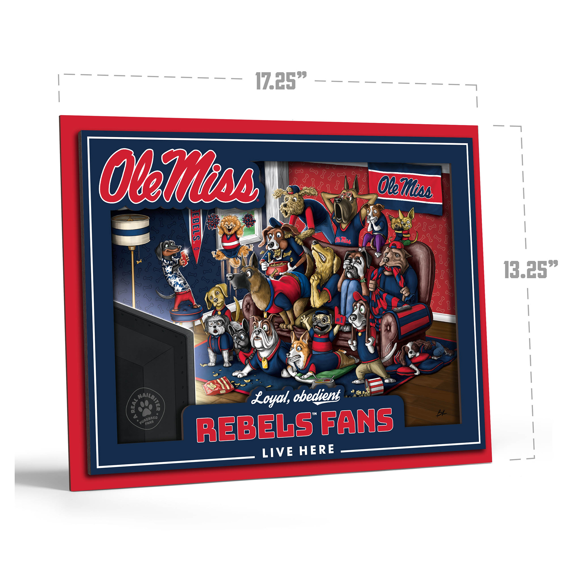 IDNA Ole Miss Rebels 13.25" x 17.25" Purebred Fans Wall Art