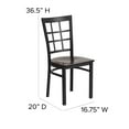thumbnail image 2 of HERCULES Series Black Window Back Metal Restaurant Chair - Walnut Wood Seat, 2 of 9