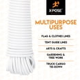 thumbnail image 2 of Plastic Clothesline - 50' Plastic Clothes Line - White Clothesline Outdoor Weather Resistant - Synthetic Cord for Hanging and Drying Clothing & Laundry - Plastic Rope Clothes Line String for Pulley, 2 of 5