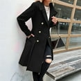 thumbnail image 4 of Women'S Trench Coat Fashion Lapel Double Breasted Thick A Line Pea Coats Jacket with Pockets, 4 of 9