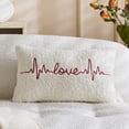thumbnail image 4 of Valentines Day Embroidered Couple Pillowcase Cotton Linen Rectangular Cushion Cover Soft Decorative Throw Pillow Case For Sofa Bed Living Room Anniversary, 4 of 6