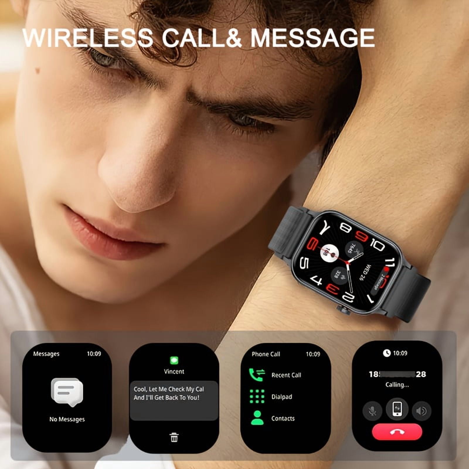 Multi-functional smartwatch with AI control and LED light. Rich sports modes and watch faces, cross-system compatible and perfect for gifting.