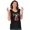 thumbnail image 3 of Fight Boxing Breast Cancer Warrior Womens Plus Size Graphic Tank Top Brisco Brands 2X, 3 of 5