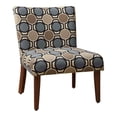 thumbnail image 1 of HomePop Wood and Fabric Parson Accent Chair with Rustic Brown Legs in Blue, 1 of 4