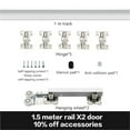 thumbnail image 2 of Metal Folding Sliding Door Overhead Track No Bottom Rail Hanging Pulley Hardware For Cabinet Wardrobe Closet ,Easy Install, 2 of 7