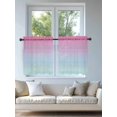 thumbnail image 4 of Pink Blue Ombre Striped Tier Curtains 36 Inch Length,Sheer Curtains for Bedroom Living Room Vintage Stripes Farmhouse Line Short Kitchen Curtains Drapes for Small Half Window 27.5"x36" 2 Panels, 4 of 7