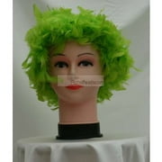 Lime Green Chandelle Feather Wig/Halloween Costume Wig