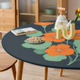thumbnail image 6 of Nasturtiums on Navy Round Table Cover Kitchen Printed Waterproof Tablecloth Elastic Edged Tablecloth Fits Party Wedding Indoor Outdoor Tables, 6 of 8