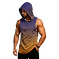 thumbnail image 2 of Gradient Muscle Shirt For Men, Sleeveless Pullover Hoodie Vest with Kangaroo Pocket - Quick Dry Bodybuilding Stringer for Summer Gym & Outdoor Training Pink XXXL, 2 of 8