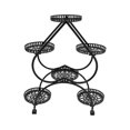 thumbnail image 3 of Autrinix Staggered Flower Pot Stand, Heart-Shaped 4-Tier Metal Plant Rack, Black Design with 6 Trays, Rolling, Lockable Wheels, Ideal for Home & Garden Display, 3 of 11