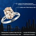 thumbnail image 2 of Gem Stone King 900 Platinum Peach Morganite Solitaire Engagement Ring for Women | 3.20 Cttw | Oval 11X9MM | Gemstone October Birthstone | Size 6, 2 of 6