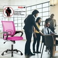thumbnail image 4 of BestOffice Pink Ergonomic Office Chair, Mesh Mid-Back, Lumbar Support, Adjustable Armrests, Rolling Swivel Design, 4 of 7