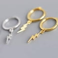 thumbnail image 2 of EOEMY 925 Sterling Silver Lightning Dangle Drop Huggie Hoop Earrings A1849-Gold, 2 of 8
