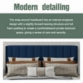 thumbnail image 5 of Caxkun Upholstered Platform King Size Bed Frame with Wingback headboard Wooden Slats Support,Blue Velvet, 5 of 6