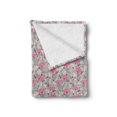 thumbnail image 2 of Floral Soft Flannel Fleece Throw Blanket, Repeating Pattern of Dandelions Gillyflowers on Greyish Background, Cozy Plush for Indoor and Outdoor Use, 50" x 70", Multicolor, by Ambesonne, 2 of 5