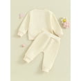 thumbnail image 4 of Bagilaanoe 2PCS Toddler Baby Girl Pants Set Flower Embroidery Long Sleeve Sweatshirt Tops + Sweatpants 3M 6M 12M 18M 24M 3T Kids Casual Sweatsuits, 4 of 9